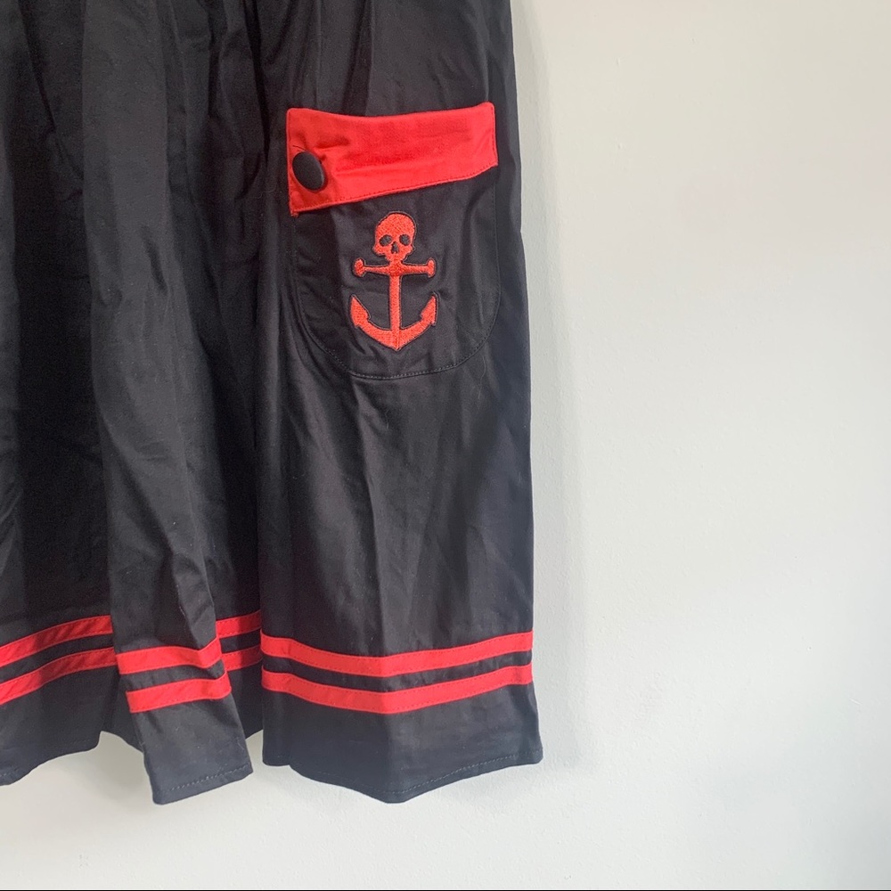 Hell Bunny Vixen Retro Red & Black Sailor Dress - Picture 4 of 5